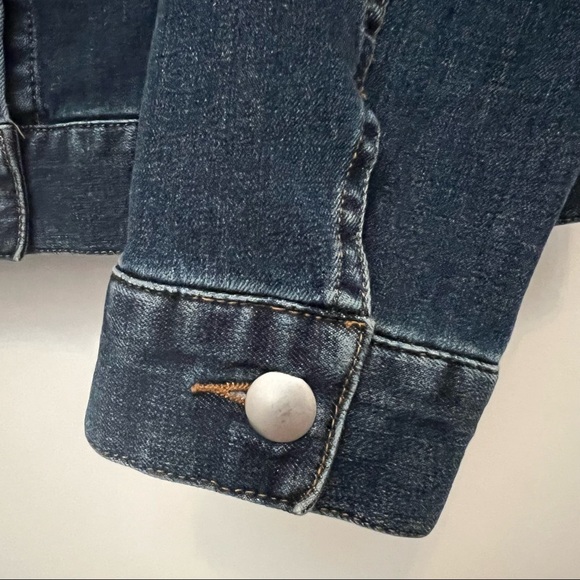 Muji Womens Jean Jacket Medium Stretch Denim 90s Y2K - Picture 8 of 11